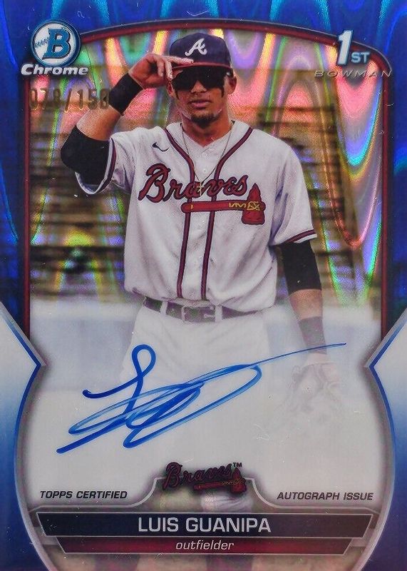 2023 Bowman Chrome Sapphire 1st Luis Guanipa Yellow /50 Atlanta Braves 