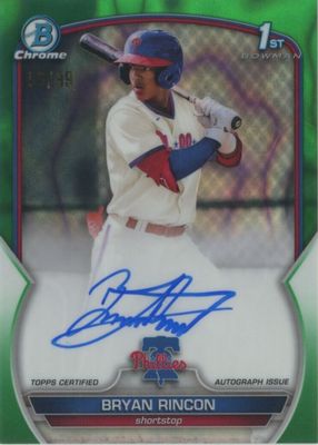 2023 Bowman Chrome #CPA-BRN Prospect Auto - Green Lava Refractor /99 (1st)