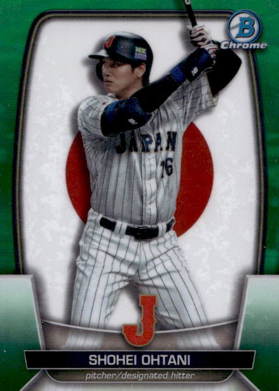 Shohei Ohtani 2023 Bowman Chrome #WBC-45 WBC Flag - Green Refractor /99 PSA 10