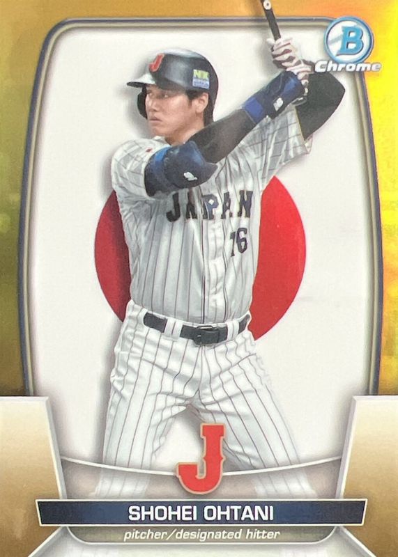 Shohei Ohtani 2023 Bowman Chrome #WBC-45 WBC Flag - Gold Refractor /50 PSA 10