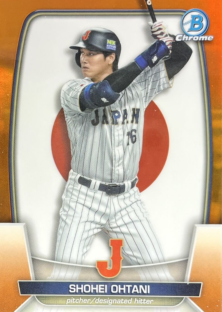 Shohei Ohtani 2023 Bowman Chrome #WBC-45 WBC Flag - Orange 