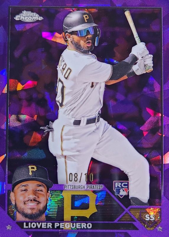 Liover Peguero 2023 Topps Chrome Sapphire Edition #238 Purple /10 Rookie SGC 10