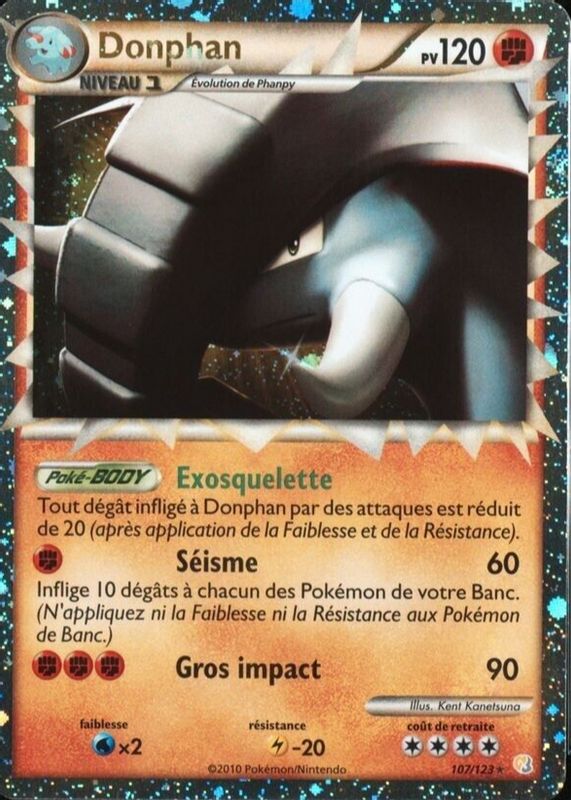 Donphan 2010 HeartGold & SoulSilver #107/123 Holo (Prime) RAW TCG (NEAR MINT)