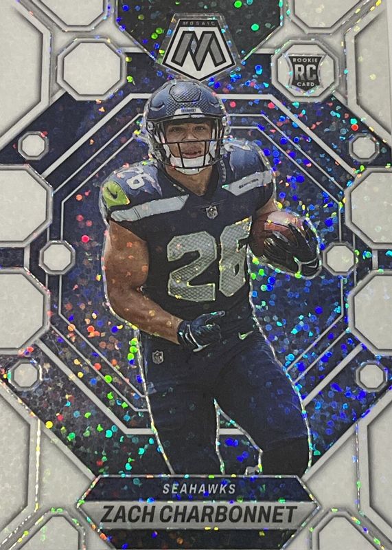 Zach Charbonnet 2023 Mosaic #379 White Sparkle /(SSP) Rookie RAW