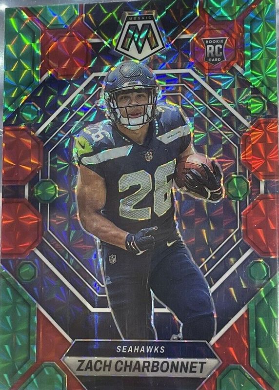 Zach Charbonnet 2023 Mosaic #379 Choice Red & Green Rookie SGC 10