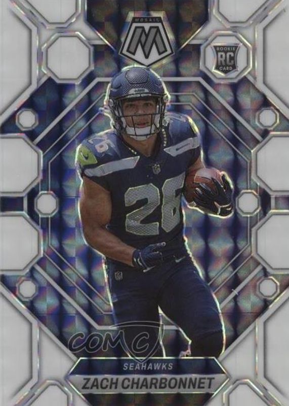 Zach Charbonnet 2023 Mosaic #379 White /25 Rookie RAW