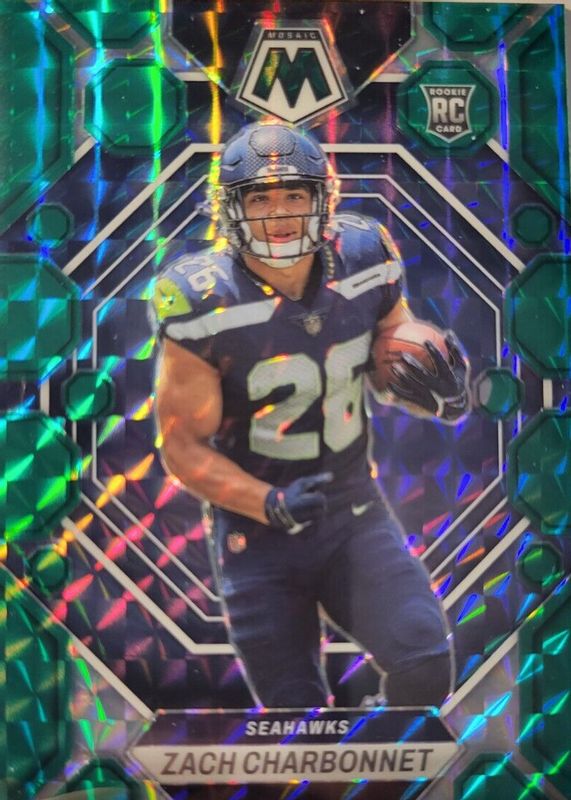 Zach Charbonnet 2023 Mosaic #379 Green Rookie SGC 10