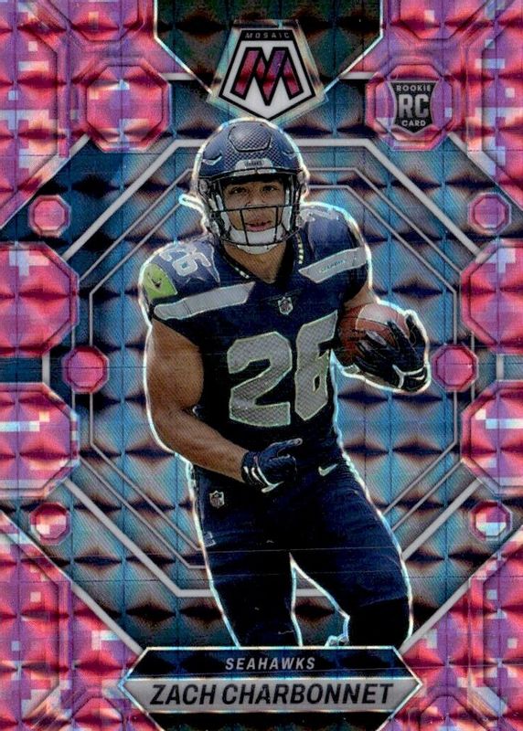 Zach Charbonnet 2023 Mosaic #379 Pink Camo Rookie BGS 9.5