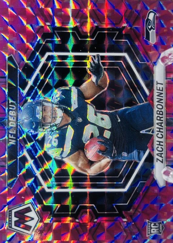 Zach Charbonnet 2023 Mosaic #ND-11 NFL Debut - Pink Camo Rookie SGC 10