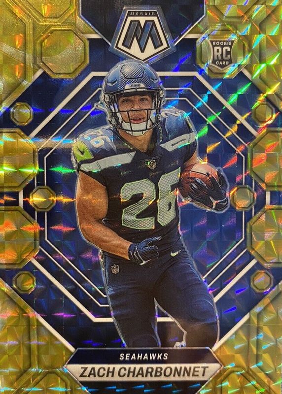 Zach Charbonnet 2023 Mosaic #379 Reactive Yellow Rookie RAW