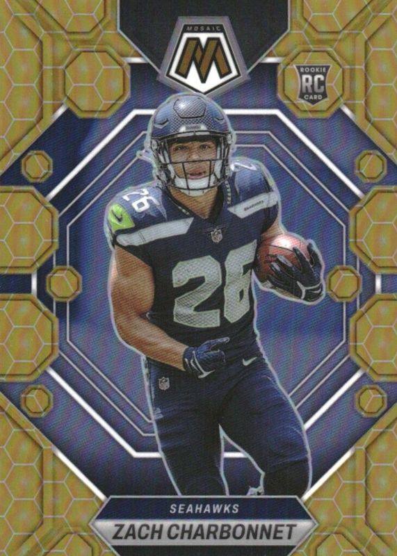 Zach Charbonnet 2023 Mosaic #379 Honeycomb /(SSP) Rookie SGC 10