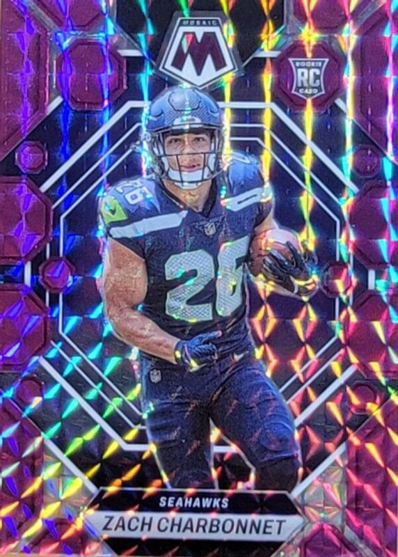 Zach Charbonnet 2023 Mosaic #379 Purple /49 Rookie RAW