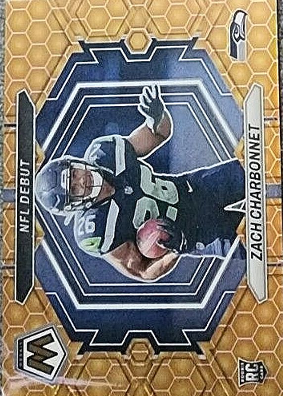 Zach Charbonnet 2023 Mosaic #ND-11 NFL Debut - Honeycomb /(SSP) Rookie PSA 9