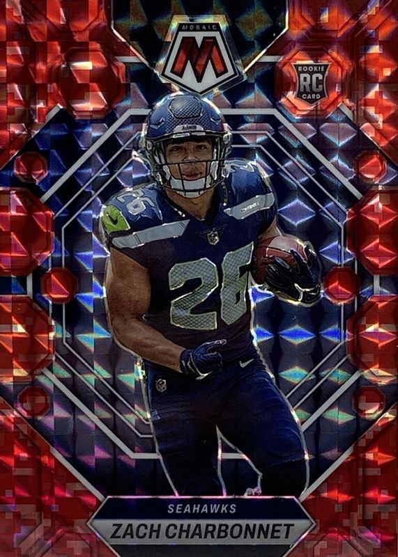 Zach Charbonnet 2023 Mosaic #379 Red Camo Rookie RAW