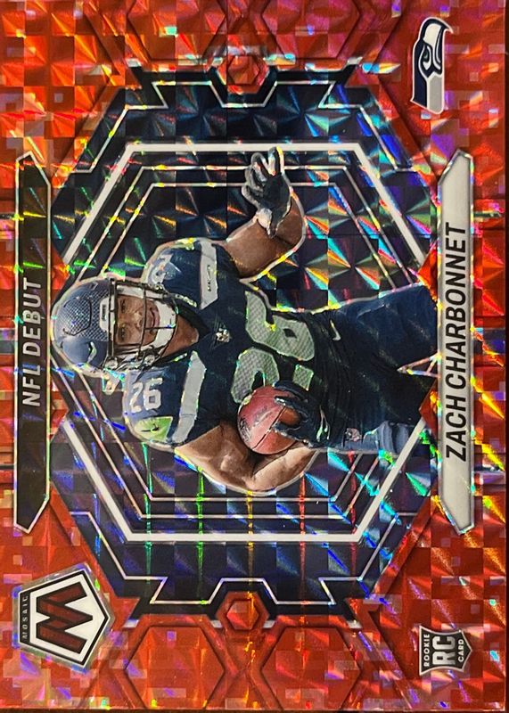 Zach Charbonnet 2023 Mosaic #ND-11 NFL Debut - Red Camo Rookie RAW