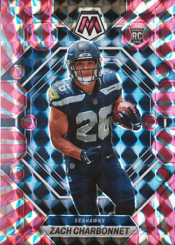 Zach Charbonnet 2023 Mosaic #379 Pink Swirl /11 Rookie RAW