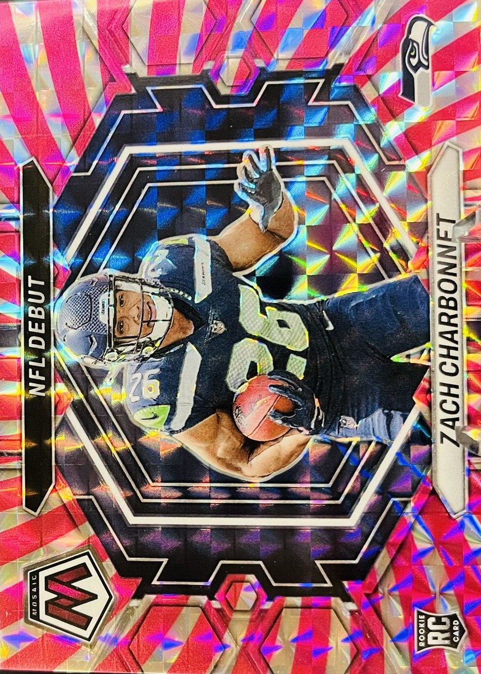 Zach Charbonnet 2023 Mosaic #ND-11 NFL Debut - Pink Swirl /11