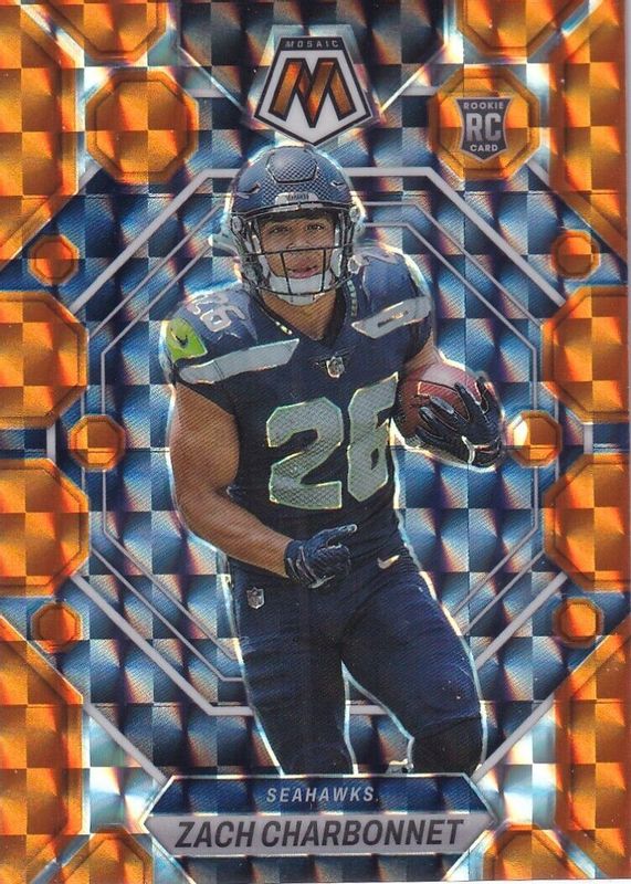 Zach Charbonnet 2023 Mosaic #379 Orange /199 Rookie SGC 10