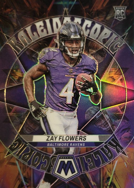 Zay Flowers 2023 Mosaic #KA-11 Kaleidoscopic /(SSP) Rookie PSA 10