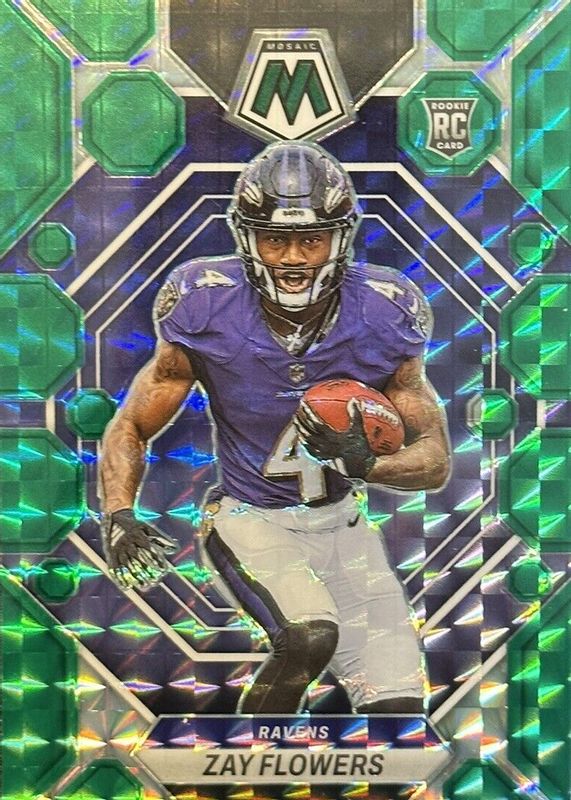 Zay Flowers 2023 Mosaic #380 Green Rookie SGC 9