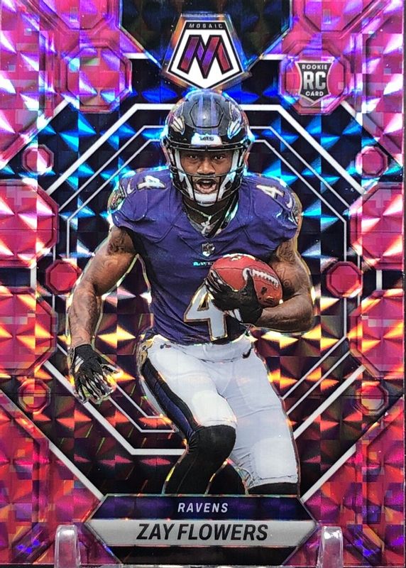 Zay Flowers 2023 Mosaic #380 Pink Camo Rookie SGC 9