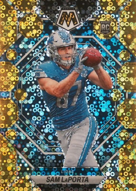 Sam LaPorta 2023 Mosaic #360 No Huddle Gold /10 Rookie RAW
