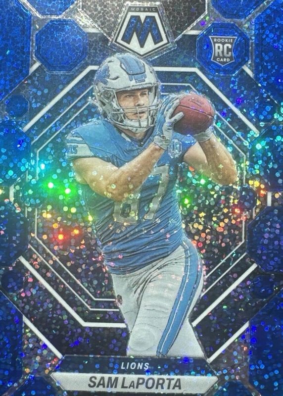 Sam LaPorta 2023 Mosaic #360 Blue Sparkle /96 Rookie PSA 10