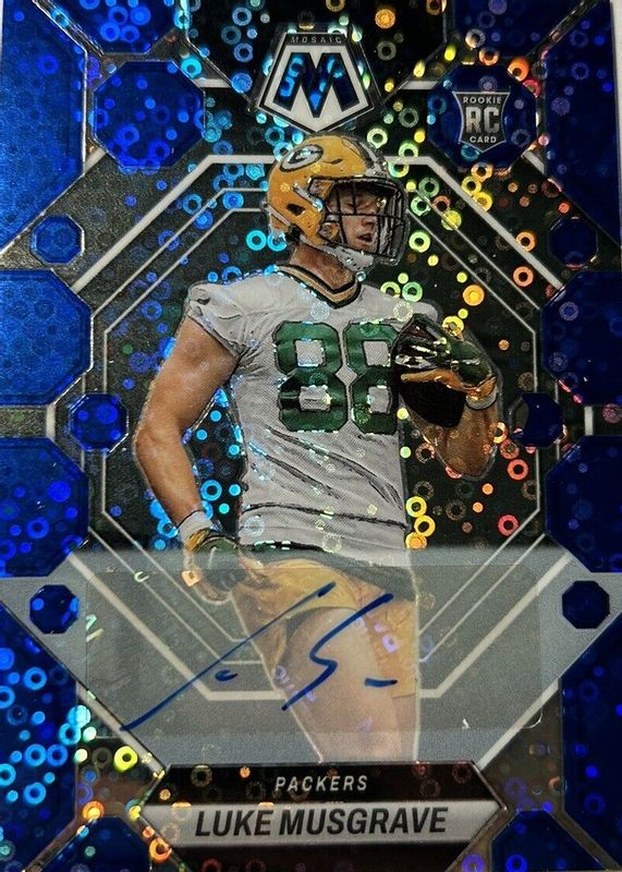 Luke Musgrave 2023 Mosaic #343 Rookie Autographs - No Huddle Blue RAW