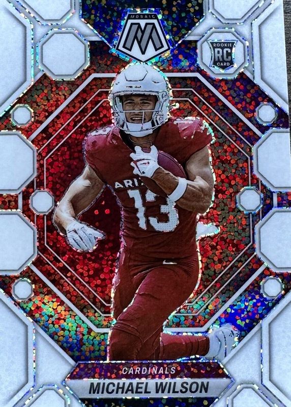 Michael Wilson 2023 Mosaic #350 White Sparkle /(SSP) Rookie RAW