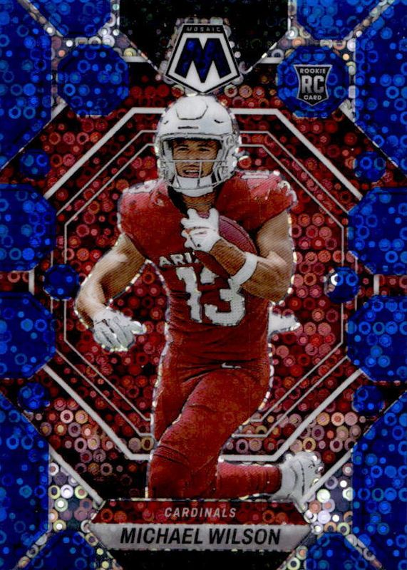 Michael Wilson 2023 Mosaic #350 No Huddle Blue /75 Rookie RAW