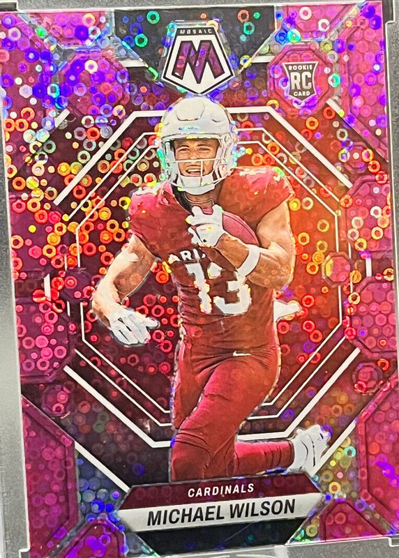 Michael Wilson 2023 Mosaic #350 No Huddle Pink /20 Rookie RAW