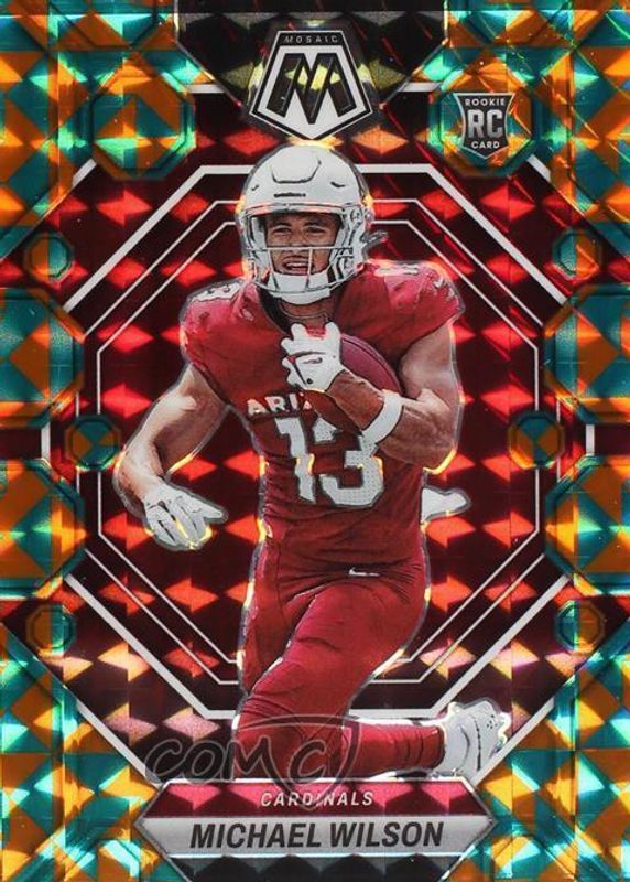 Michael Wilson 2023 Mosaic #350 Tessellation /15 Rookie RAW