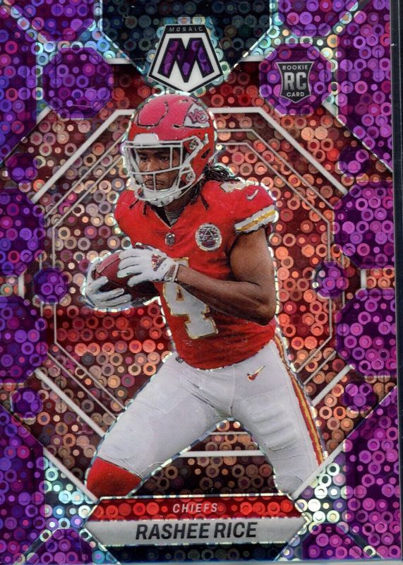 Rashee Rice 2023 Mosaic #357 No Huddle Purple /50 Rookie RAW