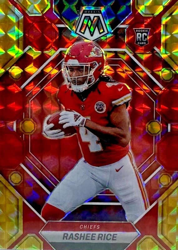 Rashee Rice 2023 Mosaic #357 Choice Fusion Red & Yellow /80 Rookie SGC 10