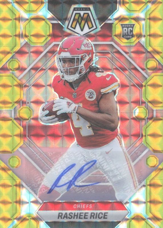 Rashee Rice 2023 Mosaic #357 Rookie Autographs - Gold /10 Rookie SGC 10