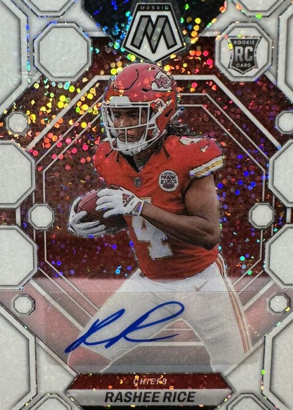 Rashee Rice 2023 Mosaic #357 Rookie Autographs - White Sparkle /1 Rookie SGC 10