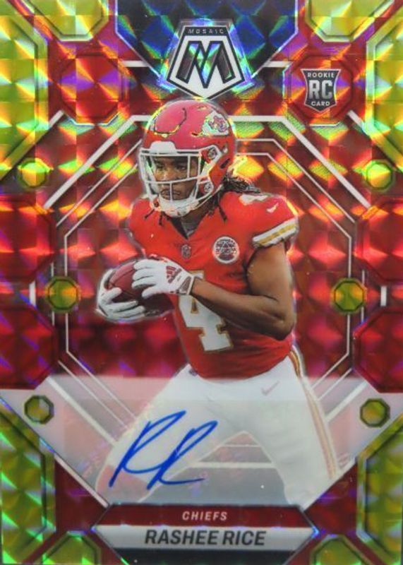 Rashee Rice 2023 Mosaic #357 Rookie Autographs - Choice Fusion Red & Yellow Rookie SGC 9.5