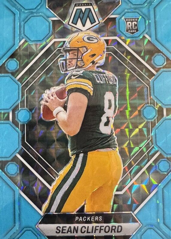 Sean Clifford 2023 Mosaic #361 Blue Fluorescent /15 Rookie SGC 9.5