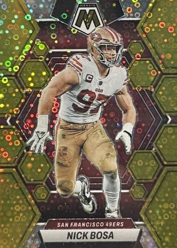 Nick Bosa 2023 Mosaic #216 No Huddle Gold /10 RAW