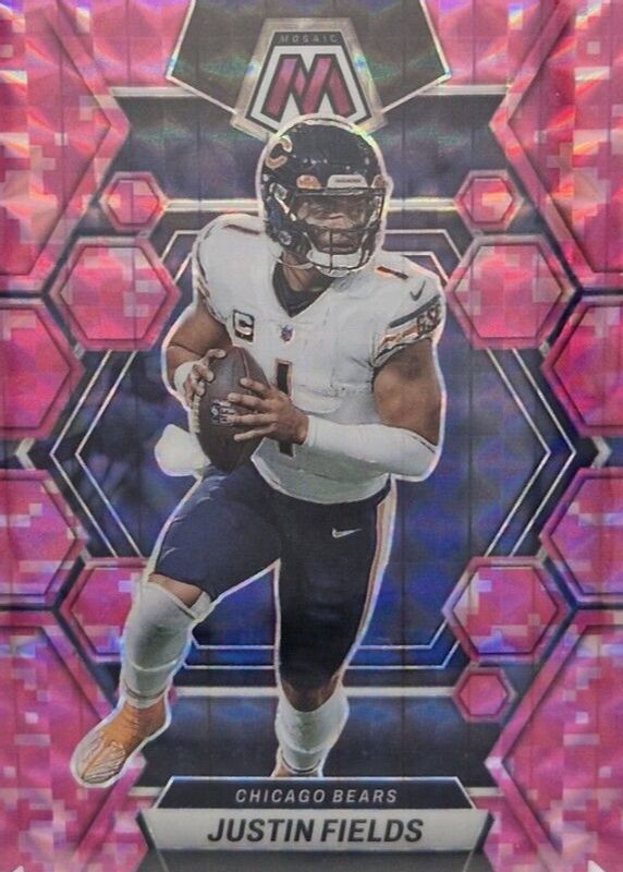 Justin Fields 2023 Mosaic #33 Pink Camo PSA 9