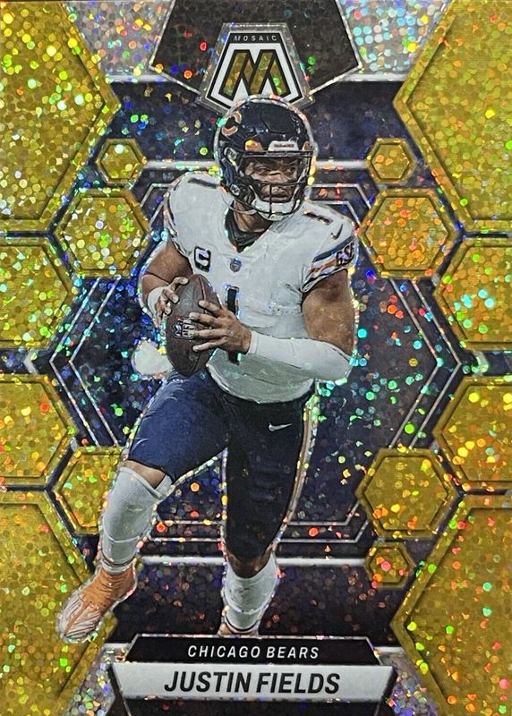 Justin Fields 2023 Mosaic #33 Gold Sparkle /24 PSA 10