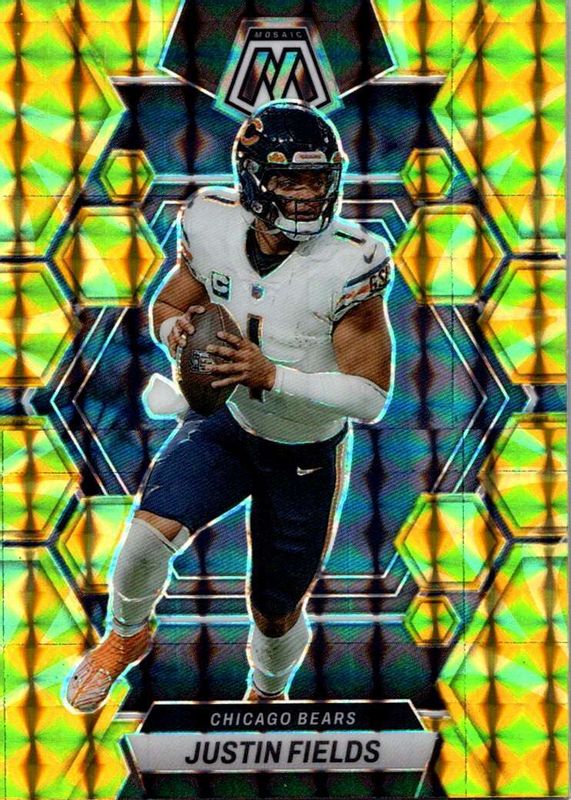 Justin Fields 2023 Mosaic #33 Reactive Yellow RAW