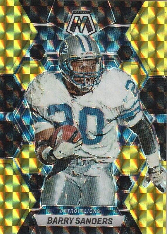 Barry Sanders 2023 Mosaic #190 Choice Black Gold /8 RAW