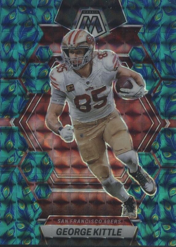 George Kittle 2023 Mosaic #214 Choice Peacock /(SSP) PSA 10