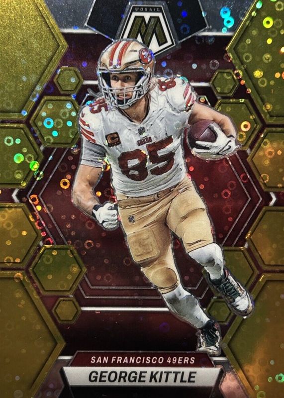 George Kittle 2023 Mosaic #214 No Huddle Gold /10 PSA 10