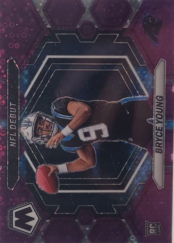 Bryce Young 2023 Mosaic #ND-2 NFL Debut - No Huddle Purple /50 Rookie RAW