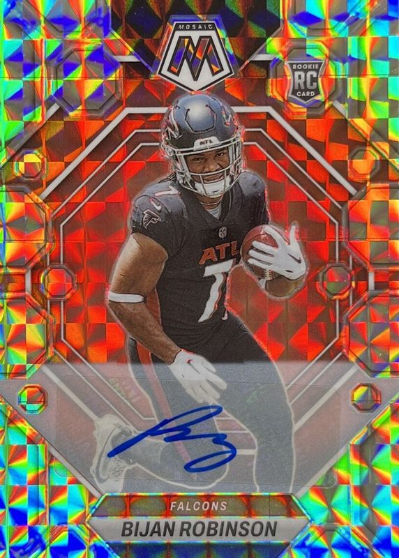 Bijan Robinson 2023 Mosaic #284 Rookie Autographs - Mosaic Rookie SGC 9