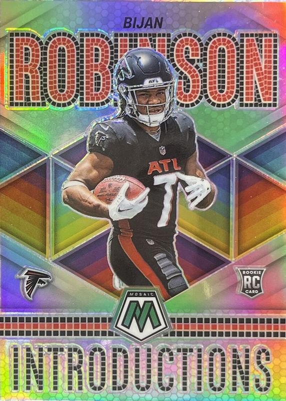 Bijan Robinson 2023 Mosaic #I-6 Introductions - Silver Rookie SGC 9