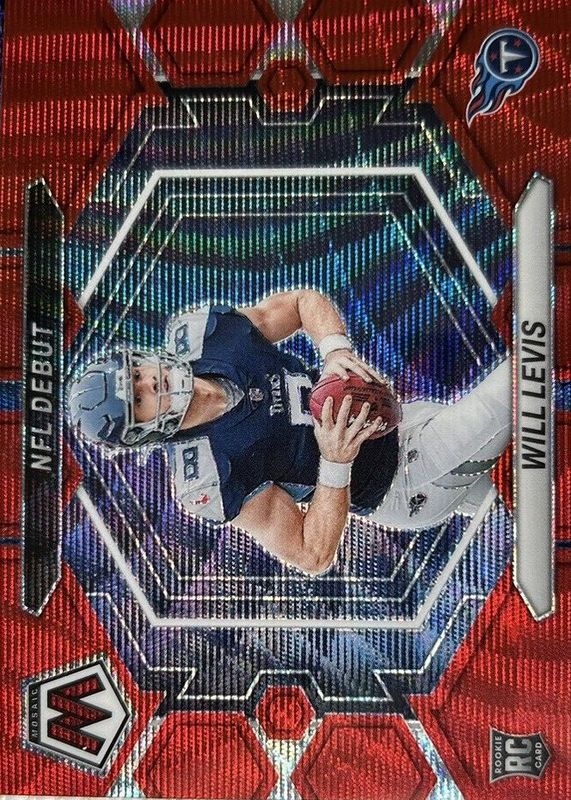 Will Levis 2023 Mosaic #ND-4 NFL Debut - Red Wave /9 Rookie RAW