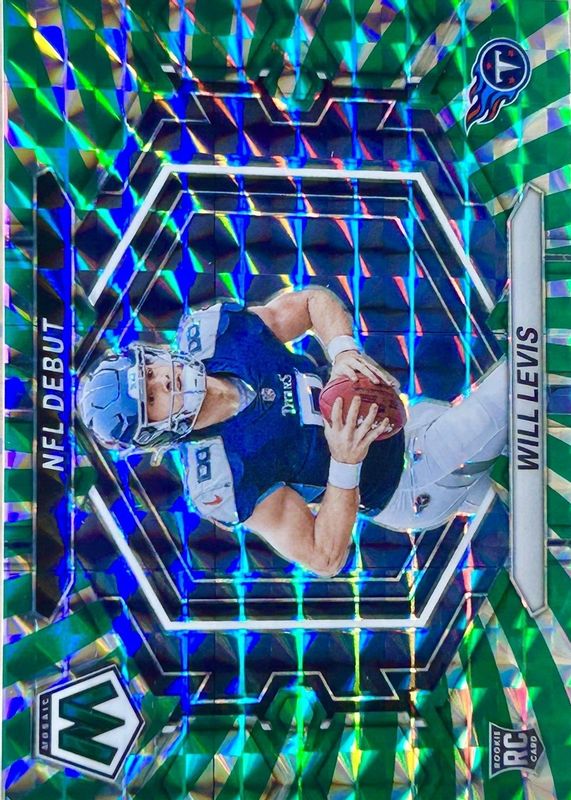 Will Levis 2023 Mosaic #ND-4 NFL Debut - Green Swirl /11 Rookie PSA 10